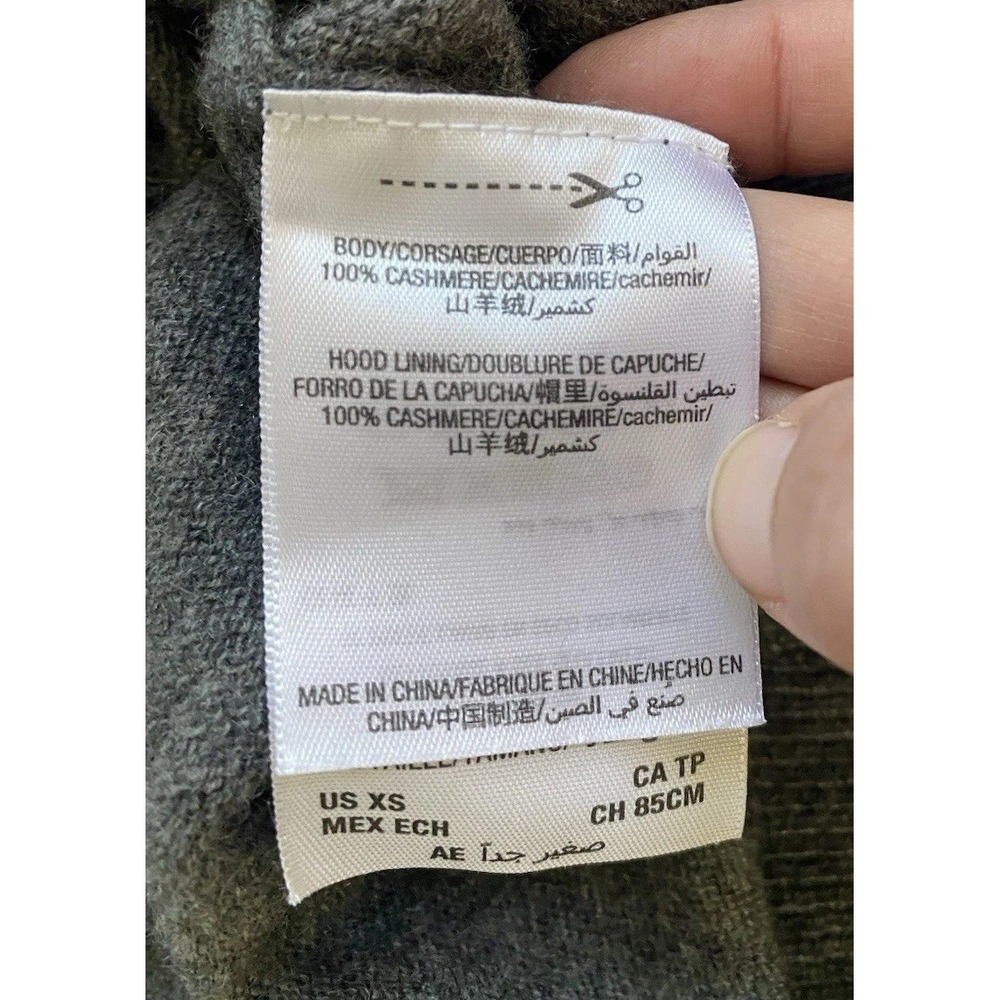 Juicy Couture 100% Cashmere Hooded Sweater Grey XS Black Label Y2K - Picture 4 of 9